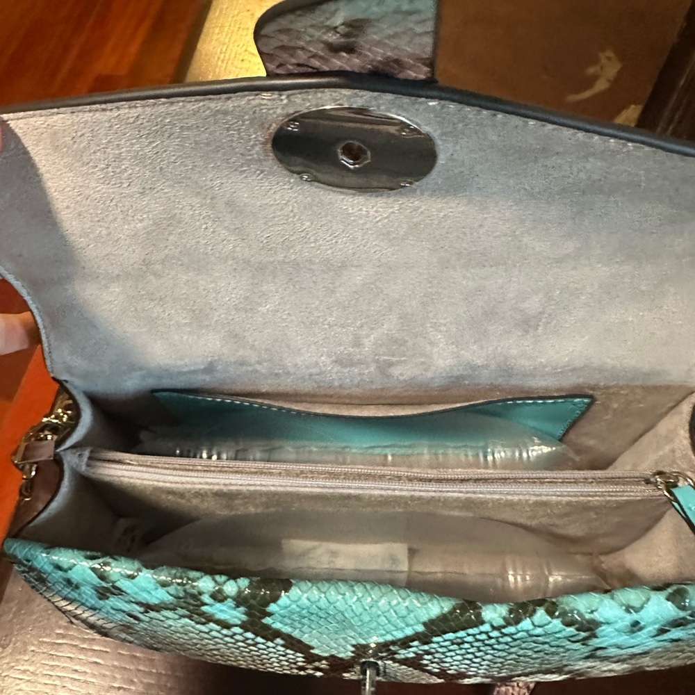Michael Kors Studded Snake Print Shoulder Bag - Picture 5 of 14